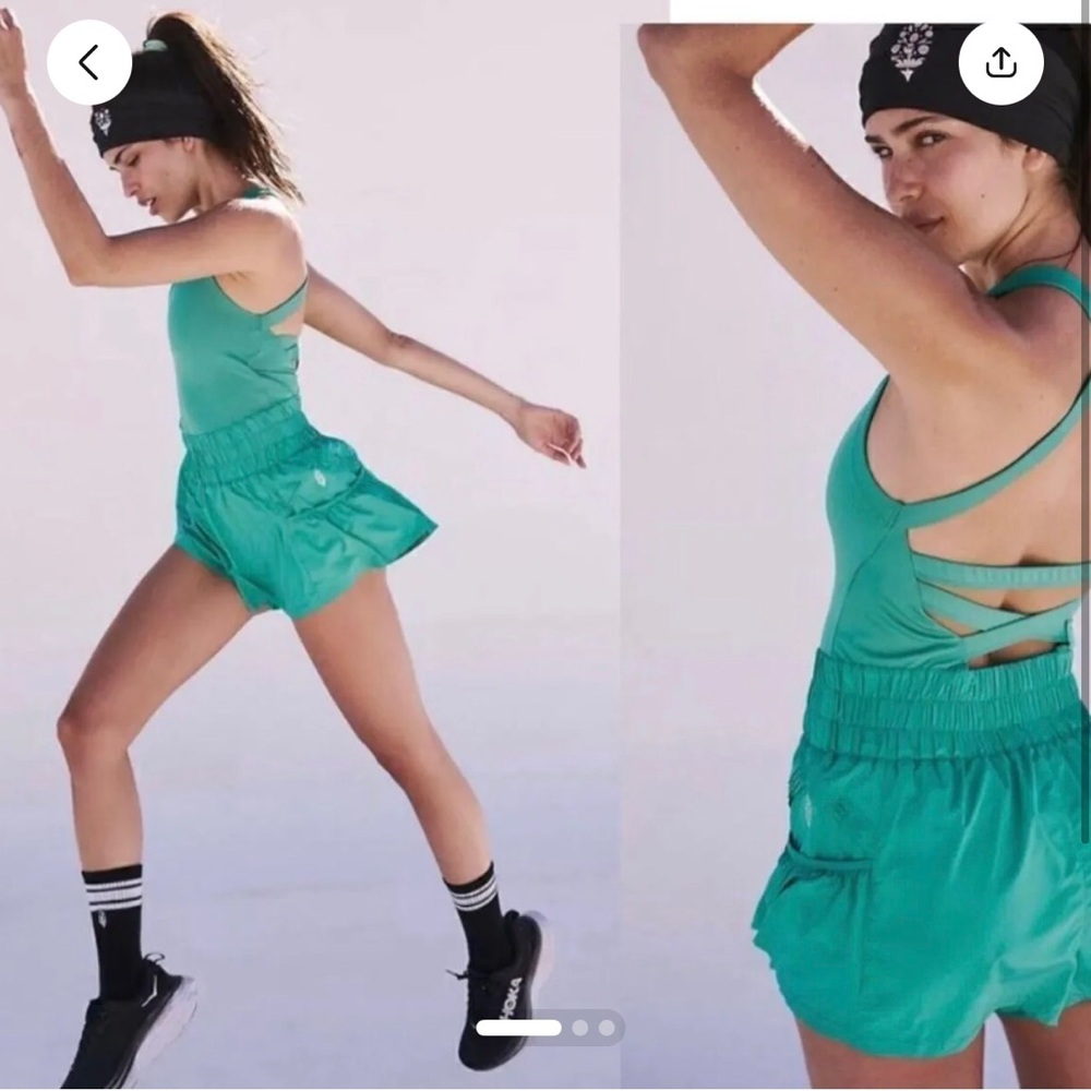 Vibrant Green Sleeveless Romper with Criss-Cross Back